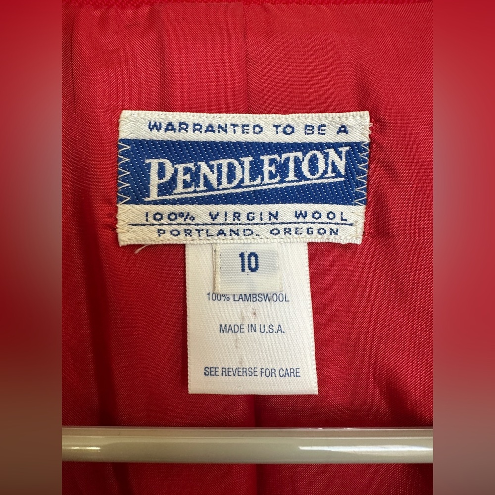 Vintage Red Wool Pendleton Two Gold Button Blazer… - image 5